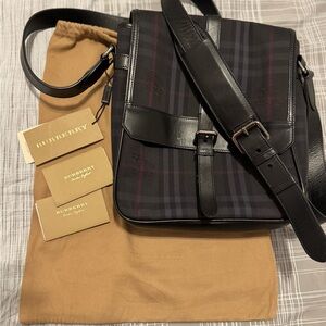 Burberry Black and Gray Men's Bags